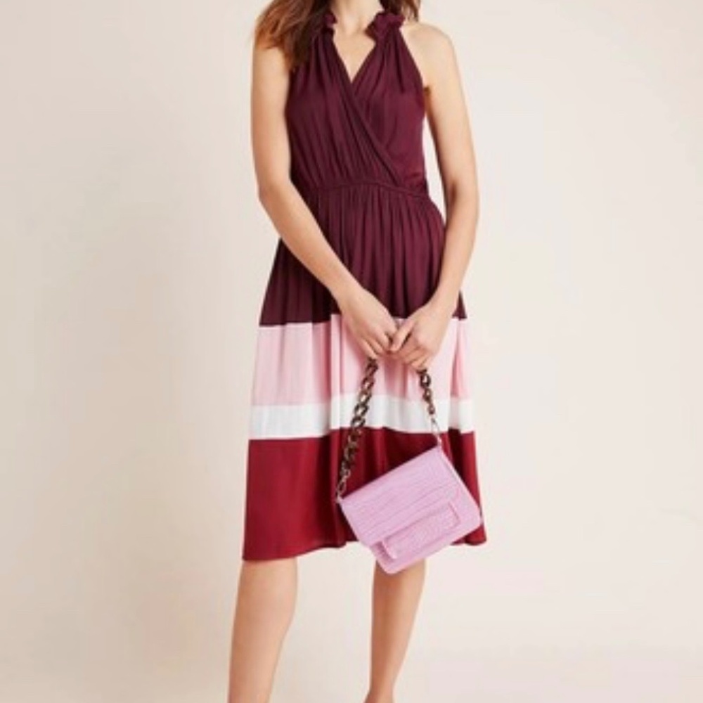 anthropologie cobie colorblocked midi dress